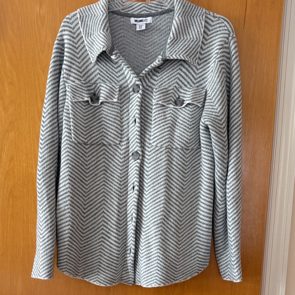 William Rast Gray Chevron Knit Top